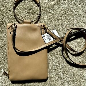 INC - Chic Tan Crossbody with Gold Ring Handle